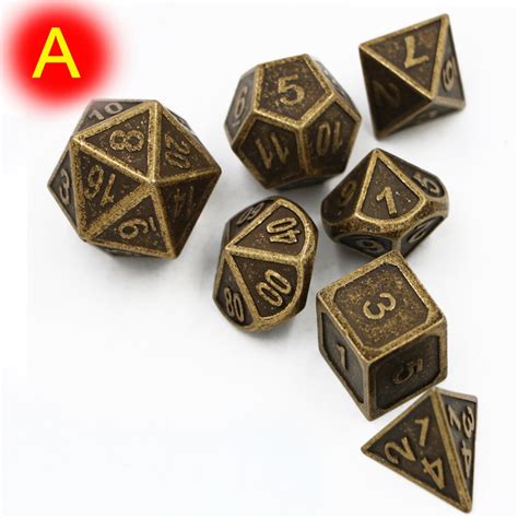 Dungeons And Dragons 7pcsset Creative Rpg Game Gice Dandd Metal Dice Dnd