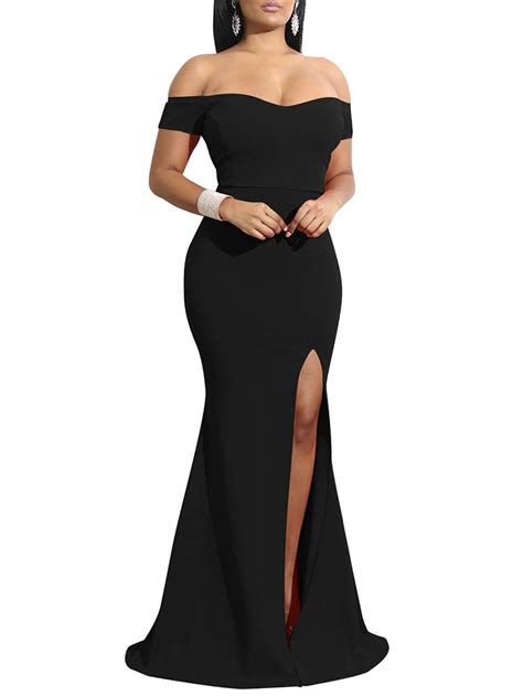 ymduch women s off shoulder high split long formal party dress evening gown buy online in