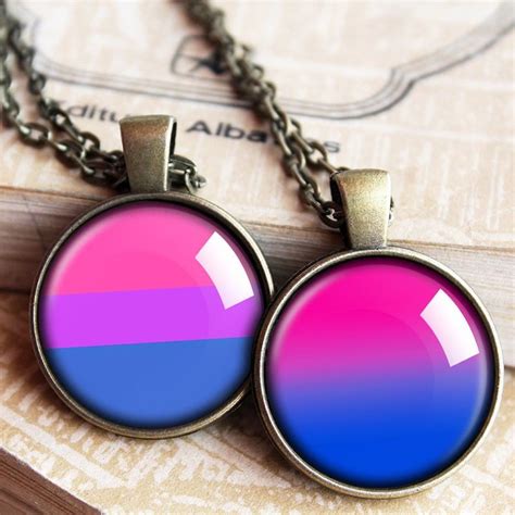 Bisexual Pride Necklace Bisexual Pendant Bisexual Jewelry Etsy