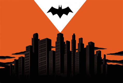 Batman Logo Over Gotham City Wallpaper Hd Superheroes 4k