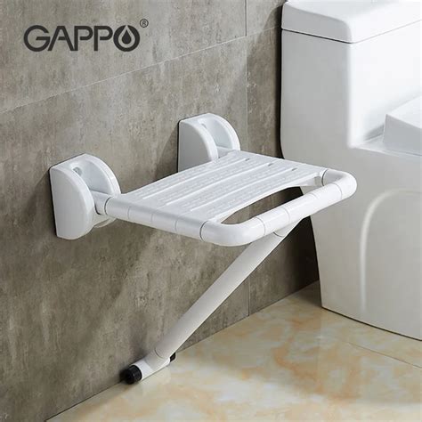 Gappo Wall Mounted Shower Seat Folding Bench For Elderly Toilet Folding