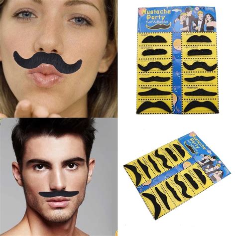 New Trend 12pcs Funny Fake Mustache Sticker Pirate Party Decoration Halloween Cosplay Moustache