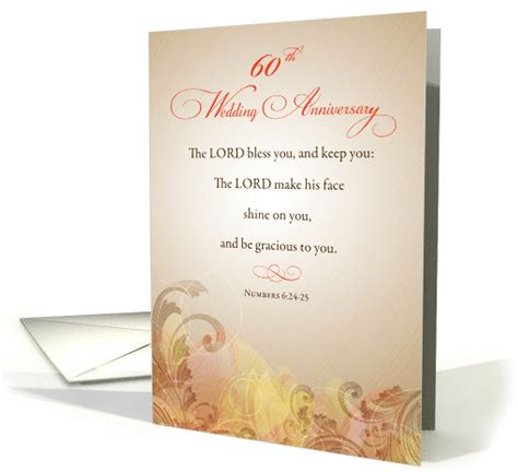 60th Wedding Anniversary Religious Lord Bless And Keep Card 1381806