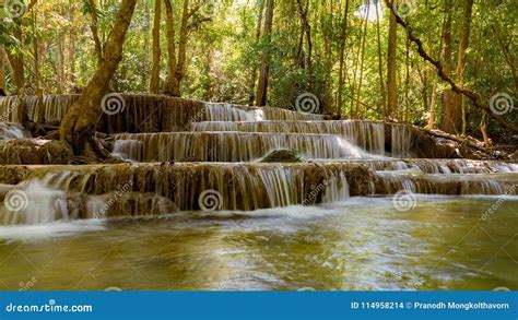 Multiple Layer Stream Waterfall Stock Photo Image Of Clean Layer