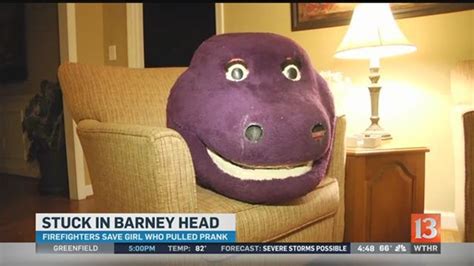 Alabama Teen Gets Head Stuck Inside Barney Costume