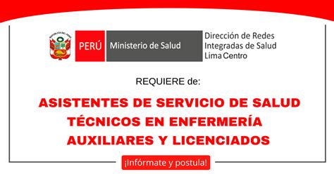 Convocatoria Cas Diris Direccion De Redes De Salud Lima Centro