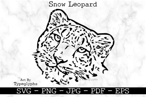 Snow Leopard Svg Artwork Graphic By Typeglyphs · Creative Fabrica