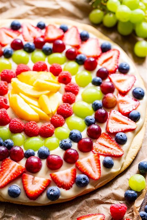 Paleo Fruit Pizza With Cream Cheese Frosting Fruit Pizza Bar Fruit