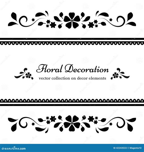 Black And White Floral Frame Stock Vector Illustration Of Flowers