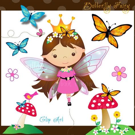 Instant Download Butterfly Fairy Clip Art For Commercial