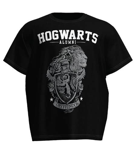 Plus Unisex T Shirt Harry Potter Gryffindor Crest Black