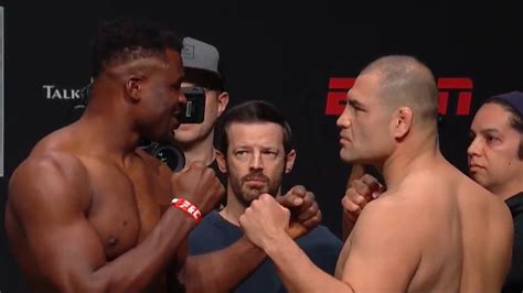 Francis Ngannou vs. Cain Velasquez staredown video from UFC on ESPN 1