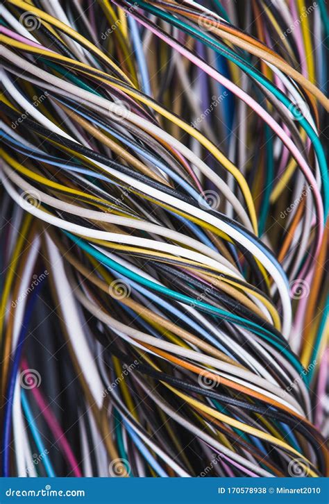 Tangle Electrical Cable Wire Network Of Data Transmission Cord Stock