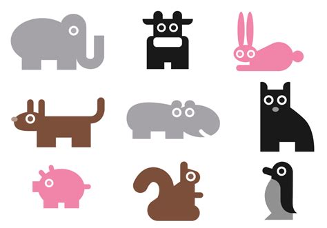 Simple Animal Vector Pack 57294 Vector Art At Vecteezy