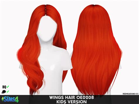 Wings Hair Oe0208 Kids Version Redheadsims Cc