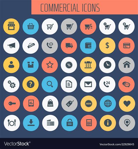 Big Commercial Icon Set Trendy Line Icons Vector Image