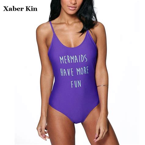 2017 Women Sexy Letter Brazilian One Piece Swimsuit For Women Bathing Suits Solid Swimwear