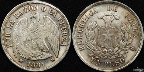 Chile 1881 Peso Vf Our Coin Catalog