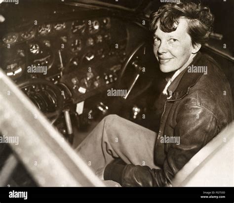 Amelia Earhart 1897 1937 Namerican Aviator Photograph C1935 Stock