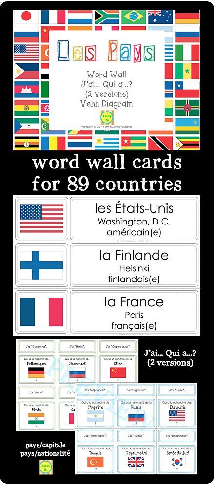 French Les Pays Countries And Flags Of The World Français