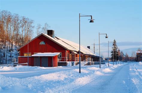 Premium Photo View Of Small Swedish European Town Soderhamn Winter