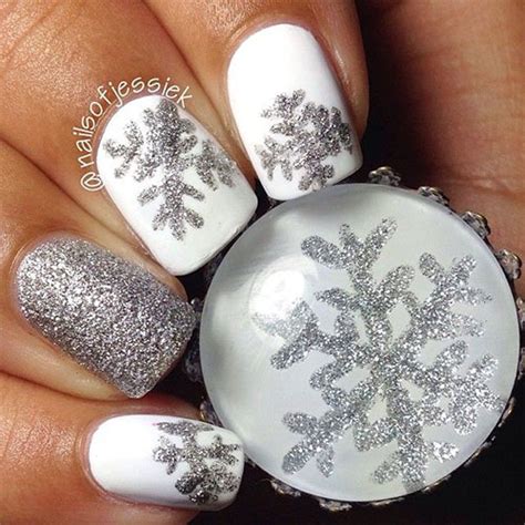 christmas snowflake acrylic nail art designs ideas stickers  xmas nails fabulous