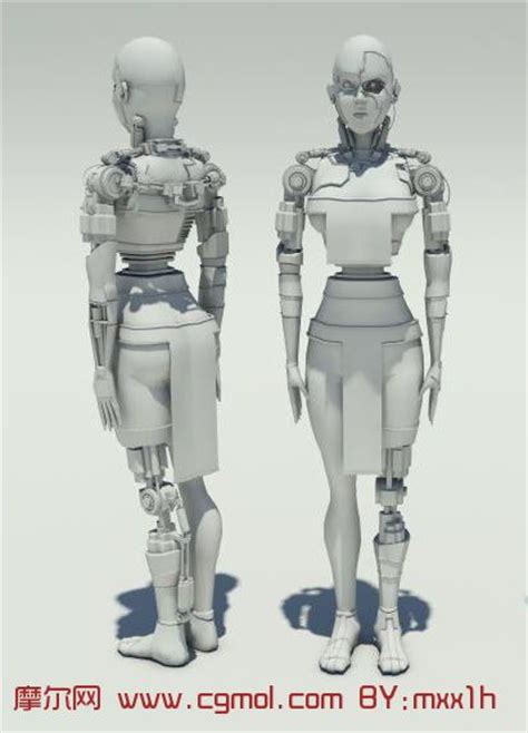 高精度女机器人3D模型 科幻角色模型下载 摩尔网CGMOL