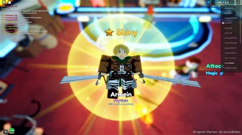 Turning A Shiny Armin Into A Pucci Trait Roblox Anime Adventures