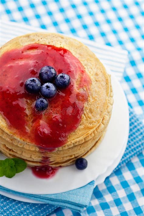Pancakes With Jam Stock Photo Image Of Crepes Closeup 32985192