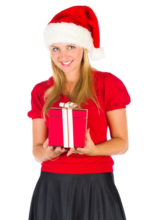 Christmas Girl With A Present Free Stock Photo Public Domain Pictures