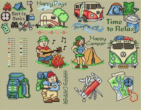 Italian cross stitch, free patterns update weekly! 1000+ images about Vehicles/camping cross stitch on ...
