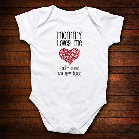 Mommy Loves Me Daddy Loves The New Boobs Bodysuit Funny Etsy