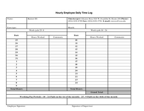 8 Daily Work Log Templates Word Excel Pdf Formats