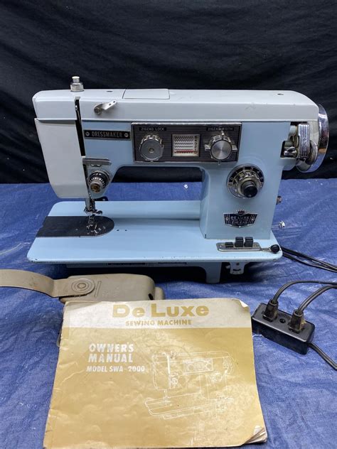 Vintage Dressmaker Deluxe Push Button Zig Zag Model Swa Sewing Machine Ebay