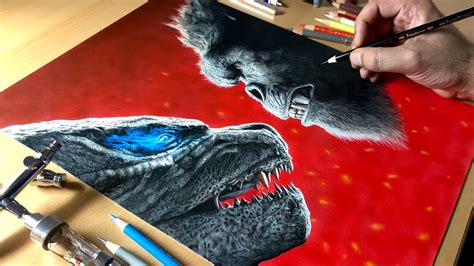 Drawing Godzilla Vs Kong Timelapse Artology Youtube
