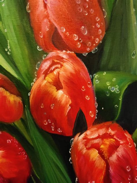 Tulips Original Oil Painting On Canvas 16x20 Etsy