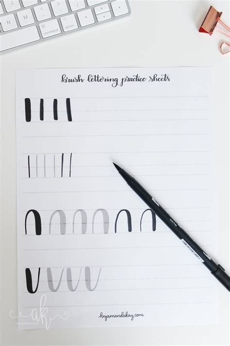 Brush Lettering Practice Sheets Printable Free Free Printable Templates
