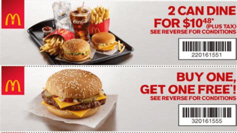 Offer must be redeemed at circle k or mac's convenience stores in canada, excluding quebec. McDonald's Canada New Coupons: Buy 1, Get 1 FREE ...