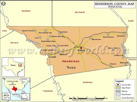Henderson County Map Map Of Henderson County Texas