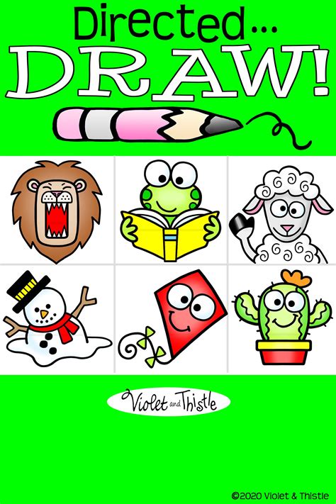 How to Draw Directed Drawing Lion Lamb Frog Reading Melting Snowman
