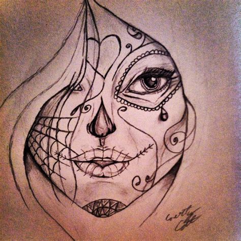 My Sketch Of A Girl Of El Día De Los Muertos Courtneyc