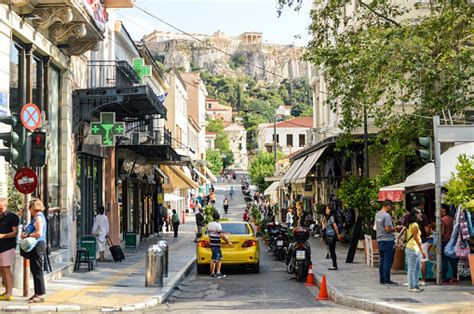 Strade E Quartieri Di Atene Grecia Fotografie Stock E Altre Immagini