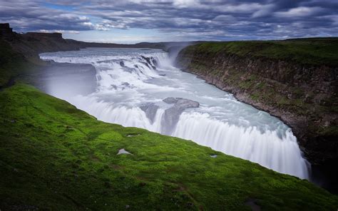 Gullfoss Waterfall Is Located In The Canyon Of The River