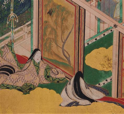 Tale Of Genji 17c Japanese Painting Chapter 30 Fujibakama