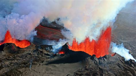 353353 Bárðarbunga Eruption Iceland Lava Smoke Volcano 4k Rare