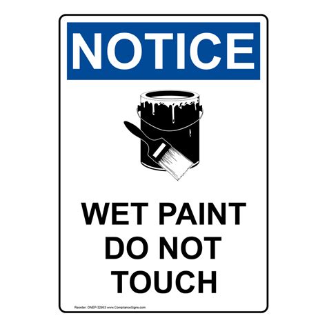 Vertical Wet Paint Do Not Touch Sign Osha Notice