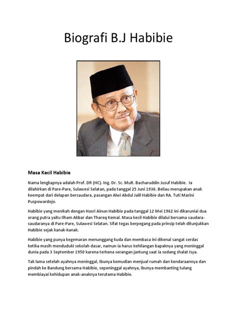 Biografi Singkat Bj Habibie
