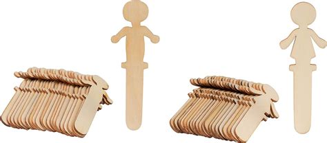 People Craft Sticks 100 Pack Wooden People Shaped Craft