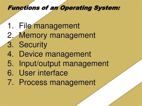 Ppt Functions Of The Operating System Powerpoint Presentation Free