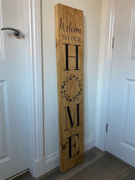 Handmade Rustic Wooden Welcome To Our Home Sign Etsy